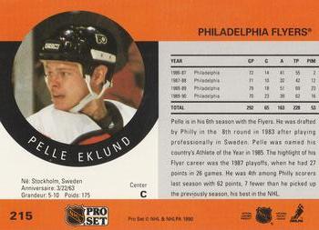 1990-91 Pro Set #215 Pelle Eklund Back