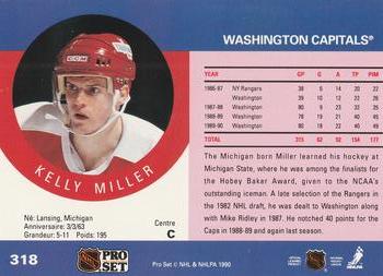 1990-91 Pro Set #318 Kelly Miller Back