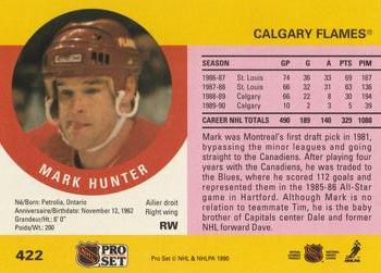 1990-91 Pro Set #422 Mark Hunter Back
