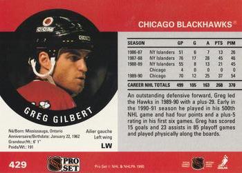1990-91 Pro Set #429 Greg Gilbert Back