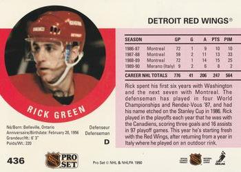 1990-91 Pro Set #436 Rick Green Back