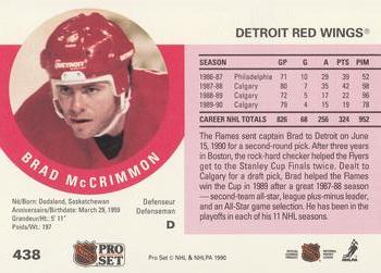 1990-91 Pro Set #438 Brad McCrimmon Back