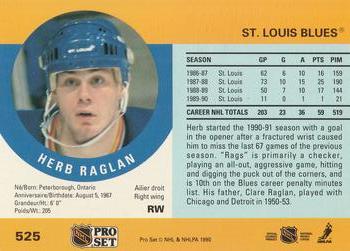 1990-91 Pro Set #525 Herb Raglan Back