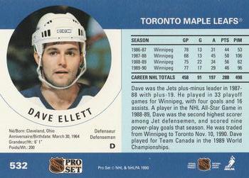 1990-91 Pro Set #532 Dave Ellett Back