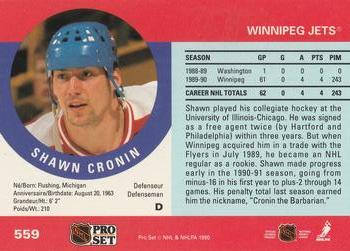 1990-91 Pro Set #559 Shawn Cronin Back