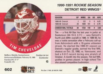 1990-91 Pro Set #602 Tim Cheveldae Back