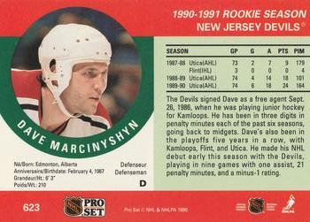 1990-91 Pro Set #623 Dave Marcinyshyn Back