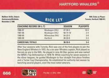1990-91 Pro Set #666 Rick Ley Back