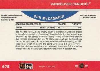 1990-91 Pro Set #678 Bob McCammon Back
