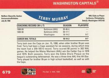 1990-91 Pro Set #679 Terry Murray Back