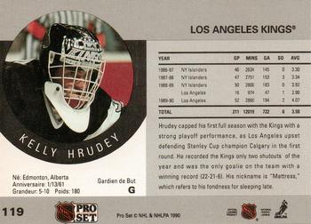 1990-91 Pro Set #119 Kelly Hrudey Back