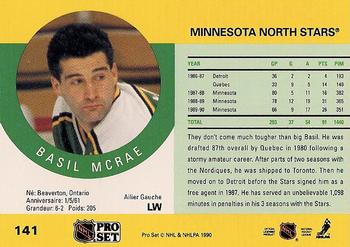 1990-91 Pro Set #141 Basil McRae Back