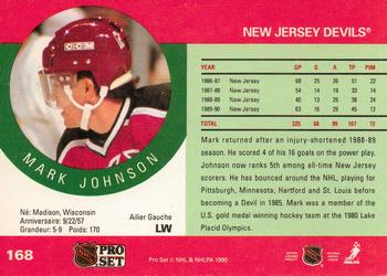 1990-91 Pro Set #168 Mark Johnson Back