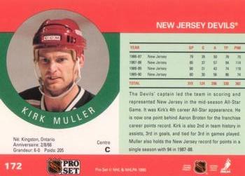 1990-91 Pro Set #172 Kirk Muller Back