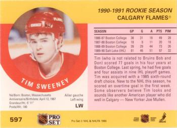 1990-91 Pro Set #597 Tim Sweeney Back