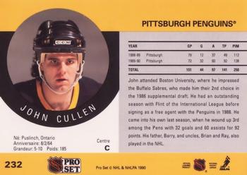1990-91 Pro Set #232 John Cullen Back