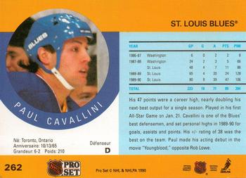 1990-91 Pro Set #262 Paul Cavallini Back