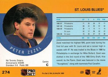 1990-91 Pro Set #274 Peter Zezel Back