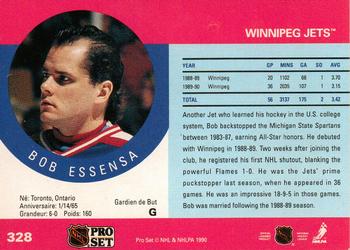 1990-91 Pro Set #328 Bob Essensa Back