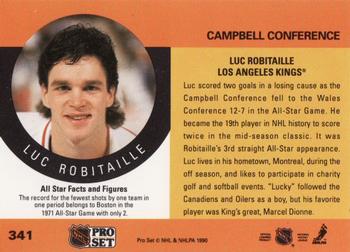 1990-91 Pro Set #341 Luc Robitaille Back