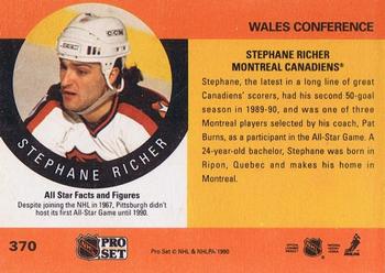 1990-91 Pro Set #370 Stephane Richer Back
