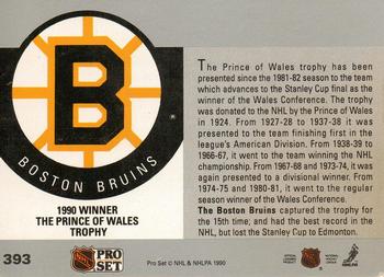 1990-91 Pro Set #393 The Prince of Wales Trophy Back