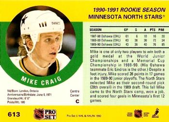 1990-91 Pro Set #613 Mike Craig Back