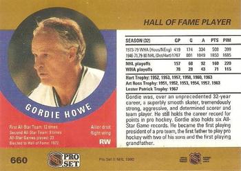 1990-91 Pro Set #660 Gordie Howe Back