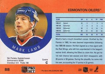 1990-91 Pro Set #88 Mark Lamb Back