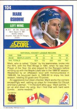 1990-91 Score American #104 Mark Osborne Back