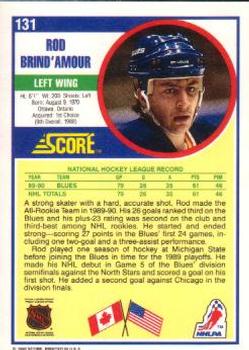 1990-91 Score American #131 Rod Brind'Amour Back