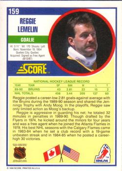 1990-91 Score American #159 Reggie Lemelin Back