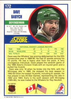 1990-91 Score American #172 Dave Babych Back