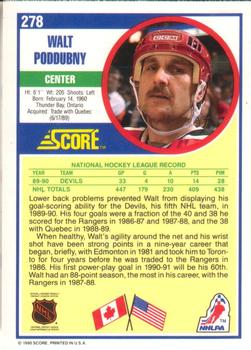 1990-91 Score American #278 Walt Poddubny Back