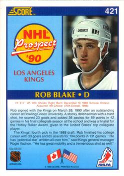 1990-91 Score American #421 Rob Blake Back