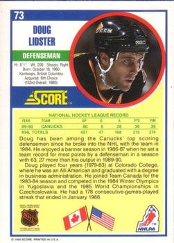1990-91 Score American #73 Doug Lidster Back