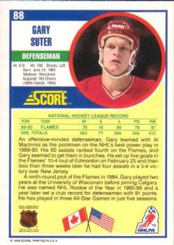 1990-91 Score American #88 Gary Suter Back