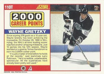 1990-91 Score Rookie and Traded #110T Wayne Gretzky Back