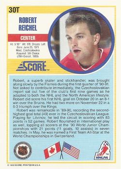 1990-91 Score Rookie and Traded #30T Robert Reichel Back