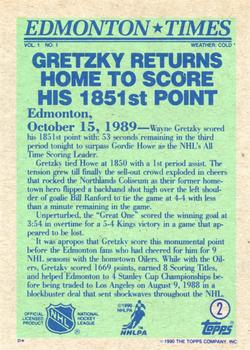 1990-91 Topps #2 Wayne Gretzky Back