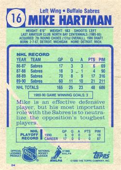 1990-91 Topps #16 Mike Hartman Back