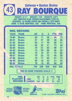 1990-91 Topps #43 Ray Bourque Back