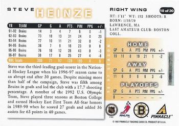1997-98 Score Boston Bruins #10 Steve Heinze Back