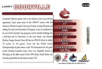 1997-98 Score Vancouver Canucks #13 Larry Courville Back