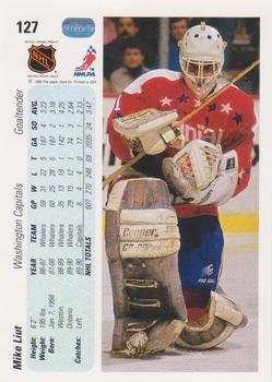 1990-91 Upper Deck #127 Mike Liut Back