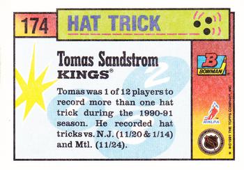 1991-92 Bowman #174 Tomas Sandstrom Back