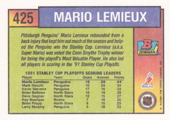 1991-92 Bowman #425 Mario Lemieux Back