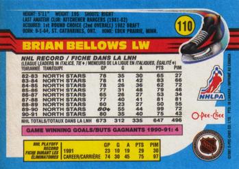 1991-92 O-Pee-Chee #110 Brian Bellows Back