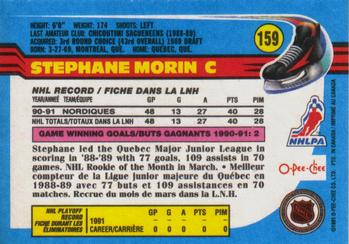 1991-92 O-Pee-Chee #159 Stephane Morin Back
