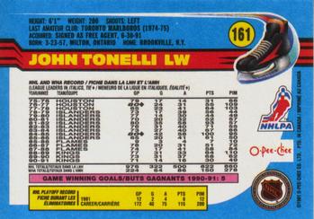 1991-92 O-Pee-Chee #161 John Tonelli Back